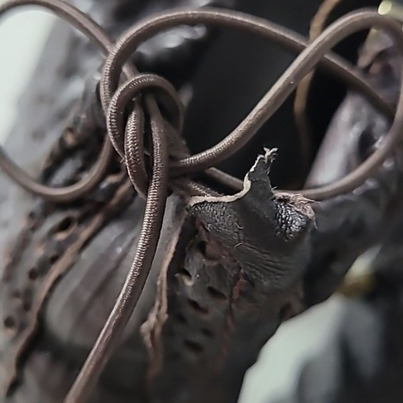 Elasio Renzoni laser cut leather booties Sz 36 Brown Cottagecore Victorian - Picture 6 of 11